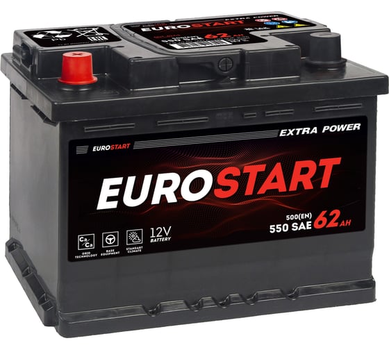 Изображение товара Аккумуляторная батарея EUROSTART Extra Power 62Ah L+ (низкий) EU621