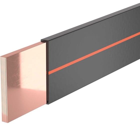 Изображение товара Гибкая шина в ПВХ изоляции DKC 10x100x1мм, In 1985А ΔT 50K 2м R5BFC101001