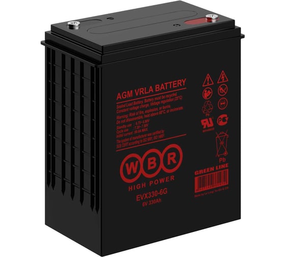 Изображение товара Аккумулятор тяговый WBR EVX330-6 6В 330 Ач УТ-00001345