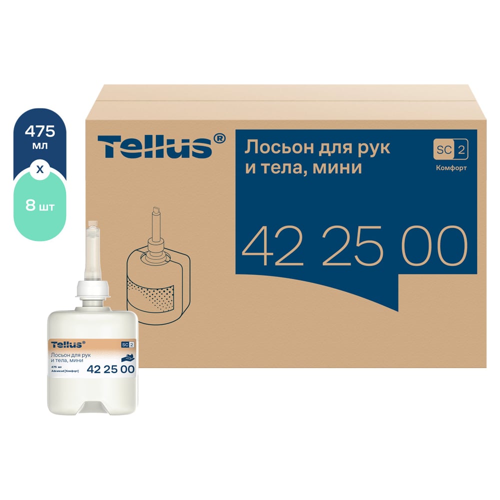 Изображение товара Лосьон для рук и тела TORK мини 475 мл комфорт, без отдушки, картридж