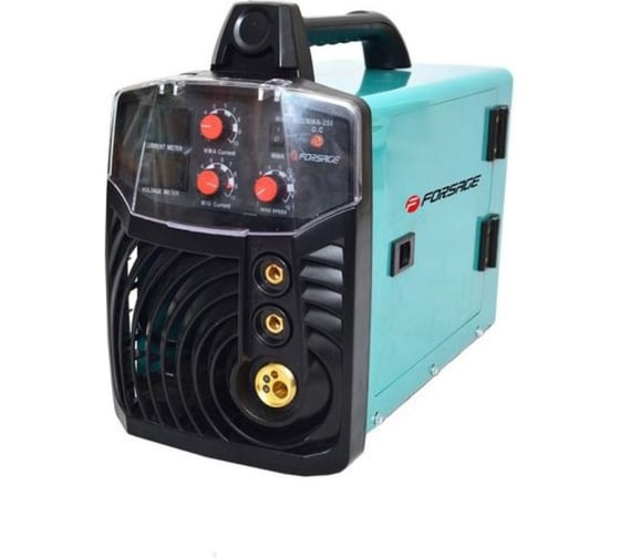 Изображение товара Сварочный аппарат Forsage Profi MIG, MMA (220V, 7.2кВт, 20-250А, электрод 1,6-5мм, проволока 0.6-1мм, к-т мощности 0.98, IP2IS) с аксессуарами F-MIG/MMA250(28271)