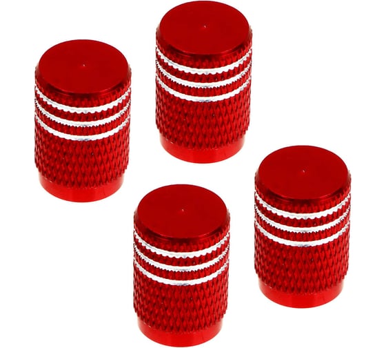 Изображение товара Набор заглушек ниппеля ЕРМАК 4шт. алюминиевый, универсальный, красный 754-037