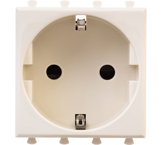 Изображение товара Розетка DKC модульная, 2P E, с защитными шторками, Avanti, Ванильная дымка, 2 модуля, 1 шт. 4405002