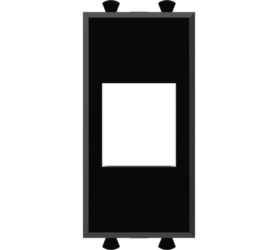 Изображение товара Адаптер DKC без шторки, для Keystone, Avanti, Черный квадрат, 1 модуль, 1 шт. 4402211