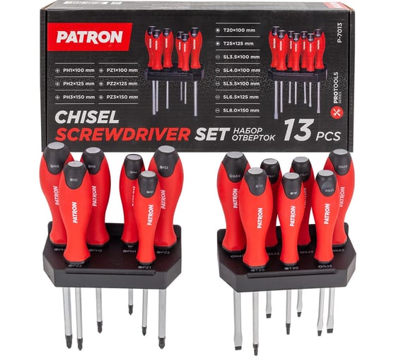 Изображение товара Отвертки Patron набор 13 предметов P-7013(64828)
