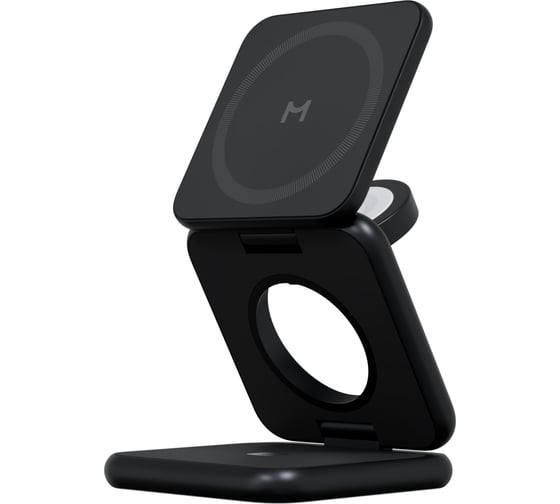 Изображение товара Складное беспроводное зарядное устройство MAGSSORY Fold Pro 3 в 1, с магнитами, совместимое с Qi2, черный WCH063b