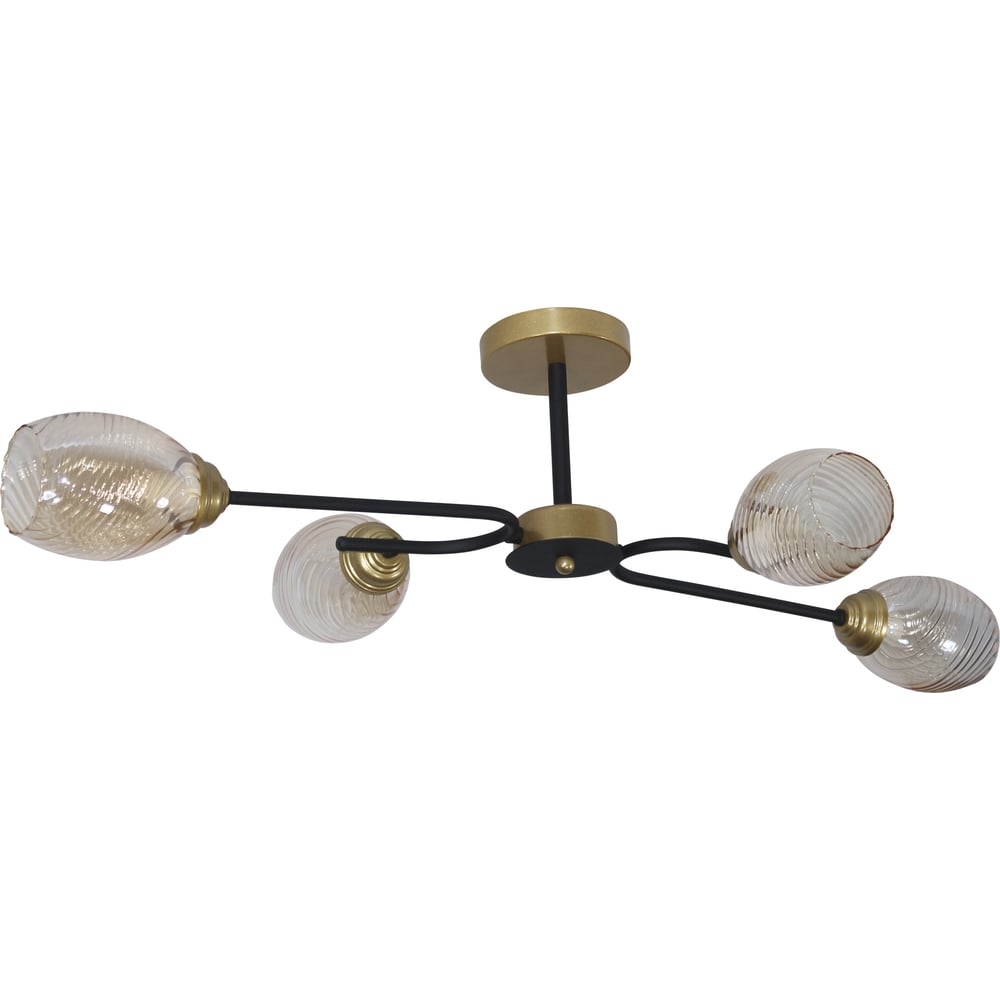 Изображение товара Потолочный светильник ЭЛЕТЕХ Юна 141 4xE14 современный стиль янтарный черный бронза