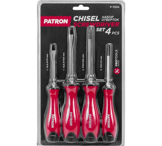 Изображение товара Отвертки Patron набор 4 предмета P-7004(64829)