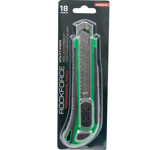 Изображение товара Нож универсальный Rockforce 18мм, в блистере RF-5055P18(50069)