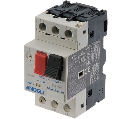Изображение товара Пускатель ANDELI GV2-M14 6А~10A кнопочный ADL06-609