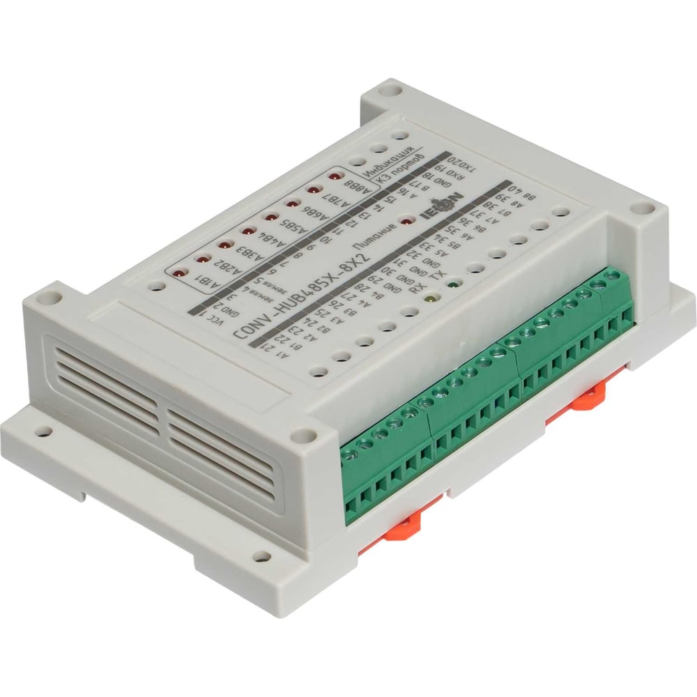 HUB на 8 портов IECON RS485 в корпусе, питание 24VDC CONV-HUB485X-8X2