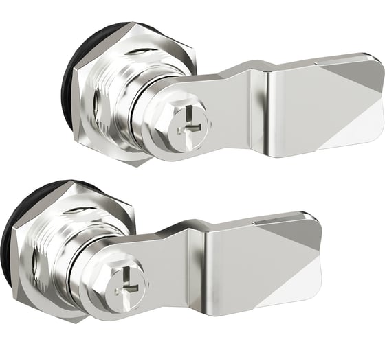 Изображение товара Комплект поворотных замков DKC с личинкой под уникальный ключ для навесных корпусов, 2 шт, ключи в комплекте 1 упаковка R5CE229N