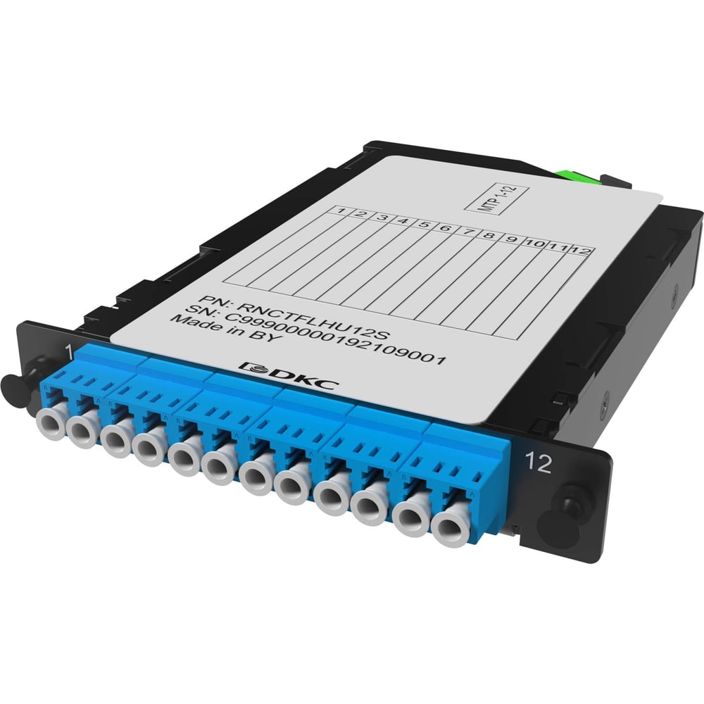 Изображение товара Кассета для оптоволоконных кабелей DKC 12OV 09/125 OS2 MTP LC 1 шт