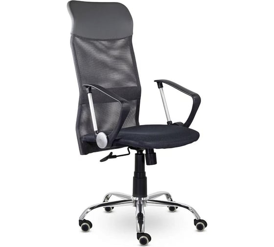 Изображение товара Кресло ОФИСМАГ Ультра, высокая спинка, с подлокотниками, хром, черное, ш/к 80709 533188