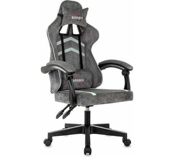 Изображение товара Кресло компьютерное BRABIX Shooter GM-123, 2 подушки, ткань, серое 533192