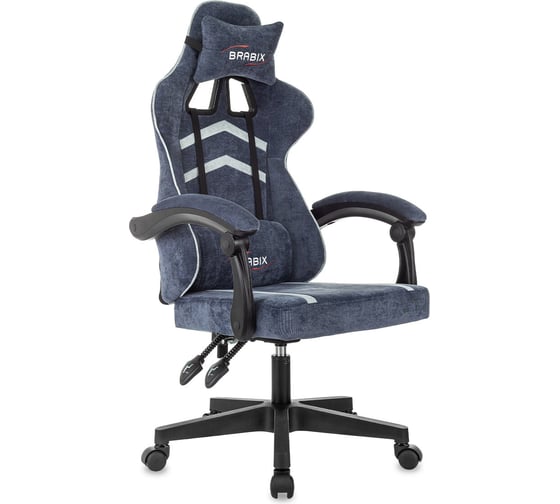 Изображение товара Кресло компьютерное BRABIX Shooter GM-123, 2 подушки, ткань, синее, light 27/28 533212