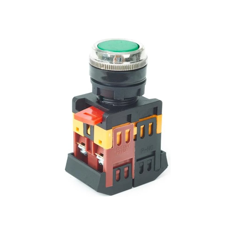 Изображение товара Кнопка HLT ABLFS-22 с подсветкой, IP40, 230В, зеленая, 75х48мм, 10 шт