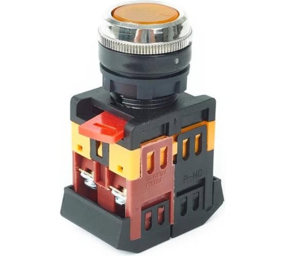 Изображение товара Кнопка HLT ABLFS-22 с подсветкой, NO+NC, 230В, IP40, желтая, 10штук/упаковка 085-07-021