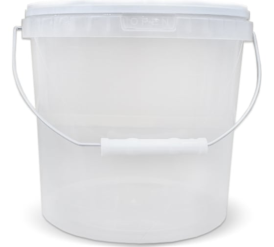 Изображение товара Ведро ООО ОПТИМА СЕРВИС 5,8 л с металлической ручкой, белая крышка набор 30 шт 00-00070855