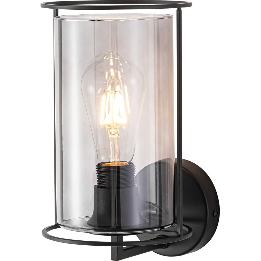 Изображение товара Настенное бра De Fran E27 40Вт РЕТОН черное с дымчатым стеклом, современный дизайн