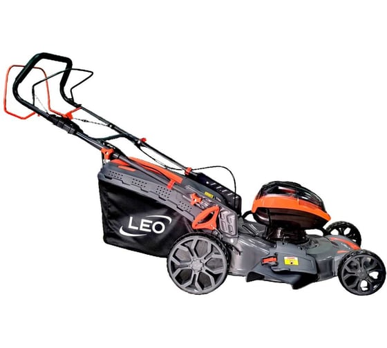 Изображение товара Газонокосилка аккумуляторная LEO LM48ZLi-2L, 1000 Вт, АКБ 2_40V, функции 3 в 1, корпус сталь, 6 регулировок высоты, нож 48 см, травосборник 70 л 2203