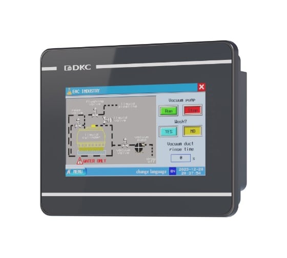 Изображение товара Промышленная операторская панель DKC, диагональ 4.3 , 16,77М цветов дисплей TFT, разрешение 480 272 px, порты: 2 COM, 1 Micr 1 ШТ H1000 T043 H1000-T043E