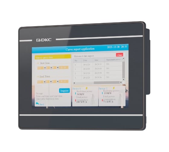 Изображение товара Промышленная операторская панель DKC, диагональ 7 , 16,77М цветов дисплей TFT, разрешение 800 480 px, порты: 2 COM, 1 Micro 1 ШТ H1000 T070 H1000-T070E