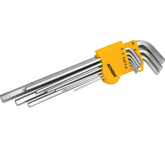 Изображение товара Набор длинных шестигранных ключей SENSH 9 шт. 1,5-10мм SH-11082