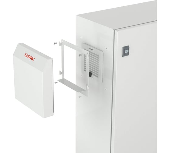 Изображение товара Защитная панель DKC IP56, листовая сталь RAL7035, для вентиляторов и решеток 150x150 мм 1 шт R5RK12