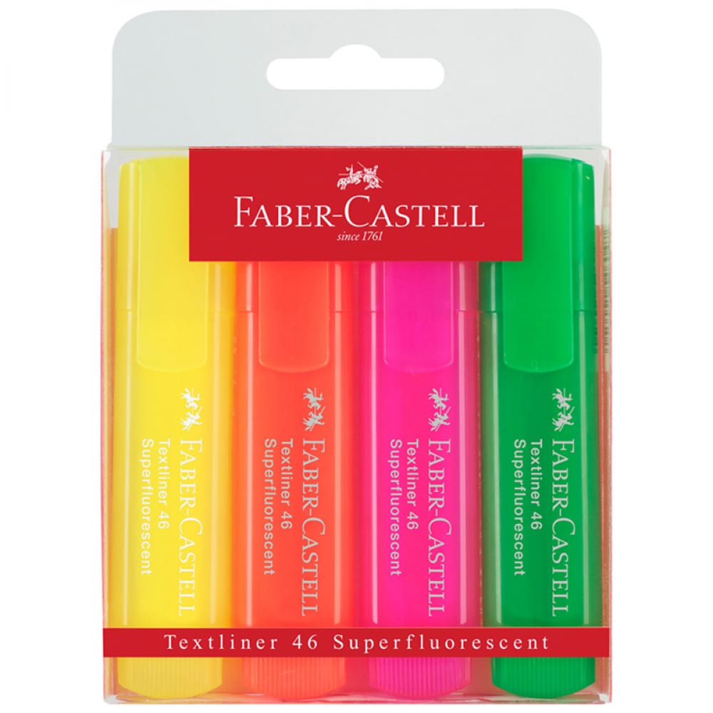 Набор текстовыделителей Faber-Castell набор маркеров профессиональных 36 ов скошенный наконечник