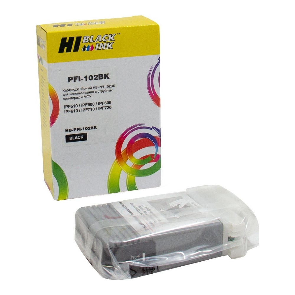 Изображение товара Картридж Hi-Black HB-PFI-102Bk для Canon IPF-510/600/710 черный