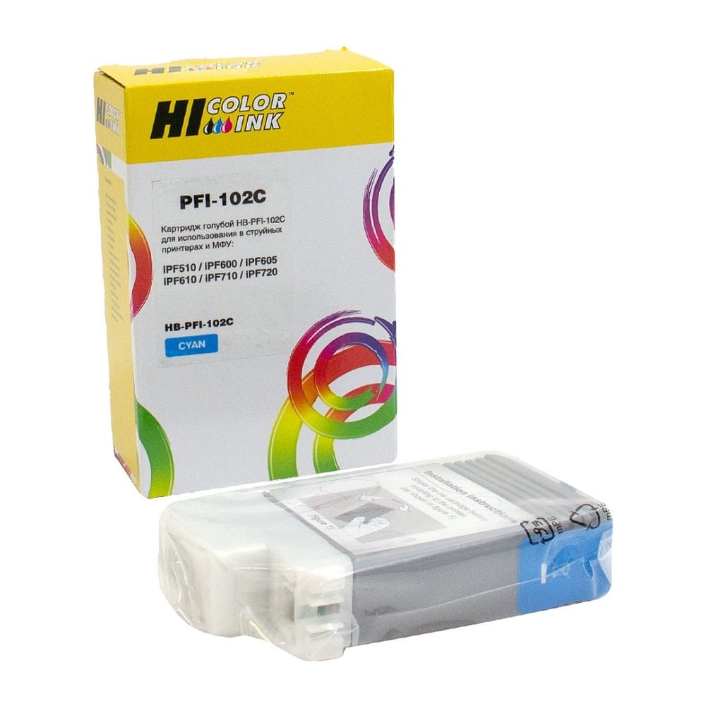 Изображение товара Картридж Hi-Black (HB-PFI-102C) для Canon IPF-510/600/710, C HB-CAN-PFI-102C-C
