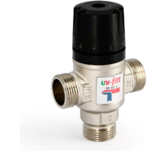 Изображение товара Клапан Н 1 термосмесительный Uni-Fitt 20-43С, Kvs 1,6 смешение боковое, никелированный 351N0141