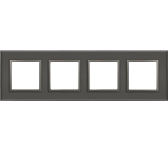 Изображение товара Рамка для розеток и выключателей ЭРА Elegance 14510416 на 4 поста, стекло, титан Б0065839