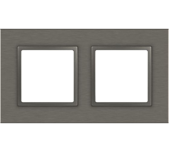 Изображение товара Рамка для розеток и выключателей ЭРА Elegance 14520216 на 2 поста, металл, титан Б0065843
