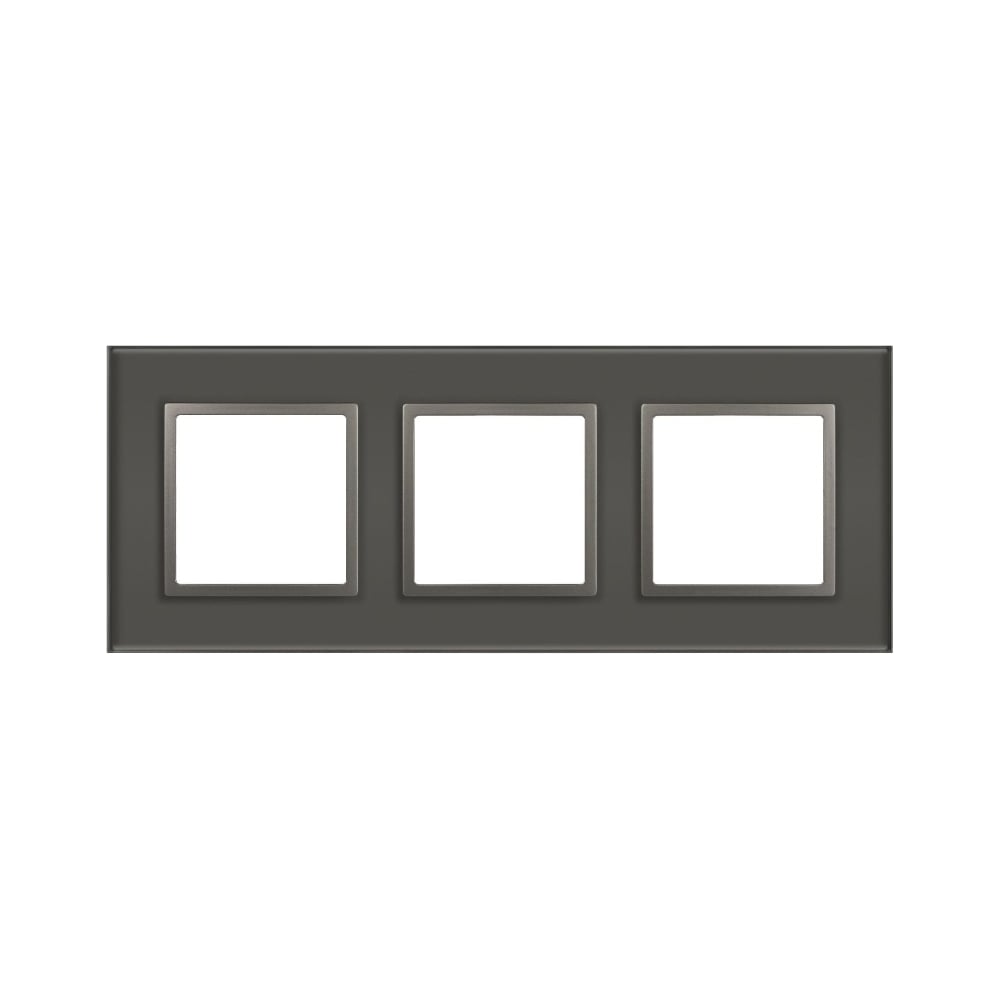 Изображение товара Рамка для розеток и выключателей ЭРА Elegance 14510316 на 3 поста, стекло, титан Б0065837
