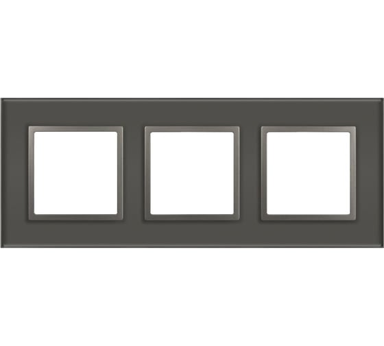 Изображение товара Рамка для розеток и выключателей ЭРА Elegance 14510316 на 3 поста, стекло, титан Б0065837