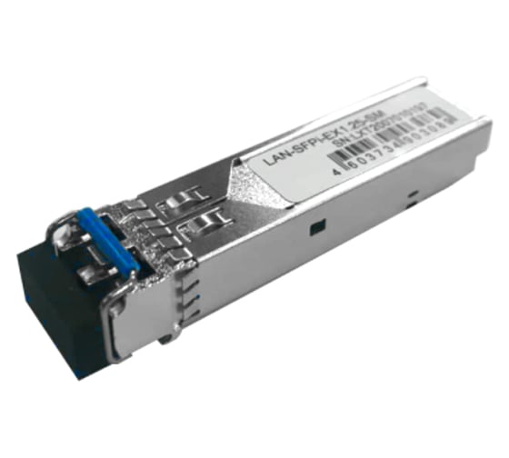 Изображение товара Модуль LANMASTER SFP EX 40км, 1550нм, SM, duplex LC, 1.25Gbps, промышленный, DDM, Cisco LAN-SFPi-EX1.25-SM