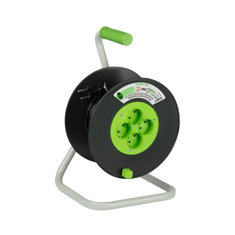 Изображение товара Удлинитель ERA GREEN LINE KAT2x0.7515m без заземления, 4 розетки