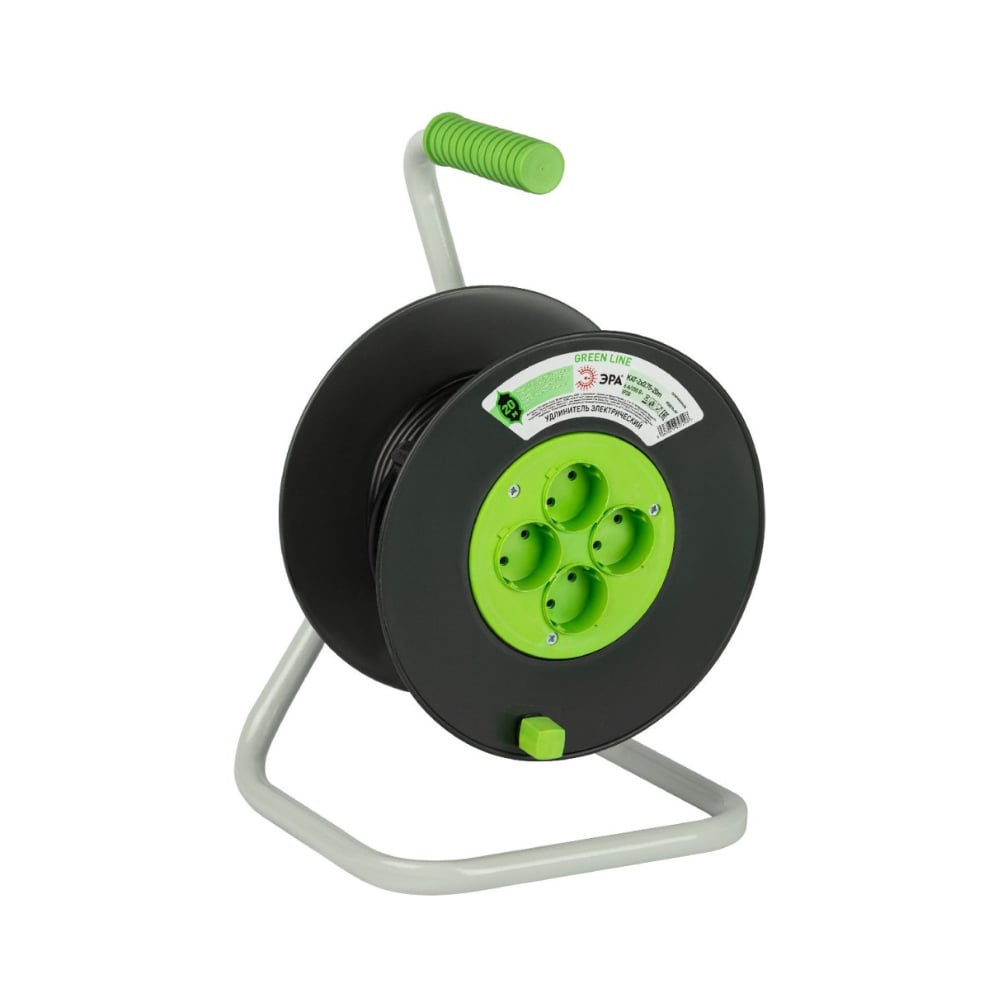 Изображение товара Удлинитель ERA GREEN LINE KAT2x0. 7520m - 4 розетки, IP44, накатушка
