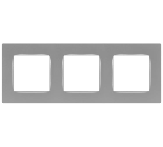 Изображение товара Рамка для розеток и выключателей ЭРА Серия 12 12520303 на 3 поста, Классик, алюминий Б0067788