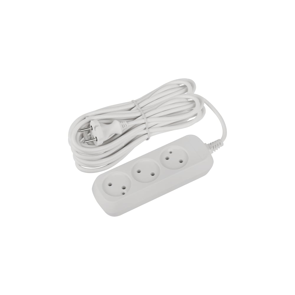 Изображение товара Удлинитель электрический ЭРА UDL103100 Greenline 3 розетки без заземления 10м ПВС 2x1мм2 Б0065024