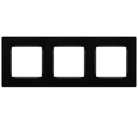 Изображение товара Рамка для розеток и выключателей ЭРА Серия 12 12520306 на 3 поста, Классик, чрный Б0067694