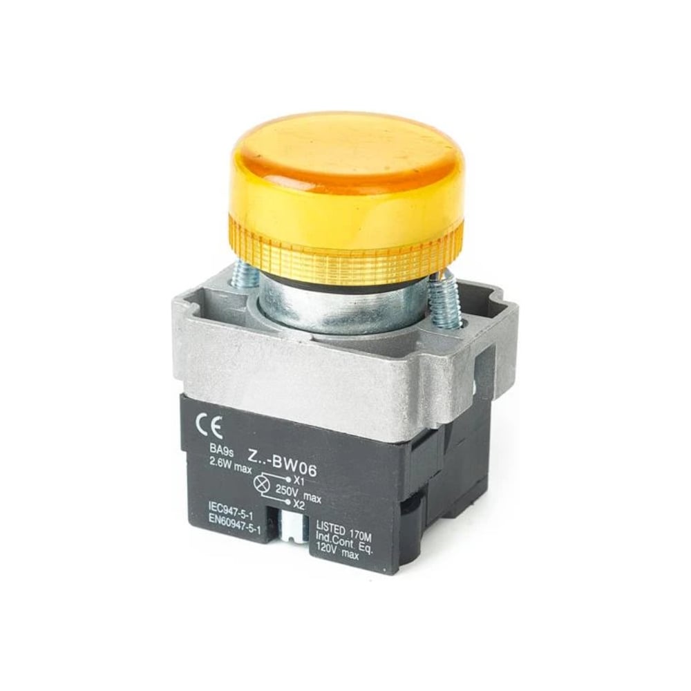 Изображение товара Сигнальная лампа LED желтая 24В IP54 HLT CB2-BV65 20шт/упаковка