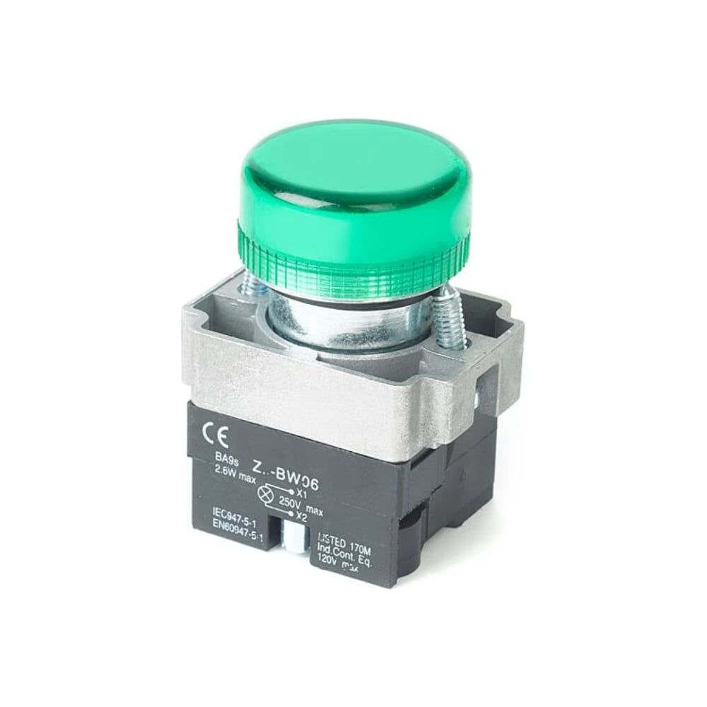 Изображение товара Сигнальная лампа LED зеленая HLT CB2-BV63 230 В IP54 20 шт