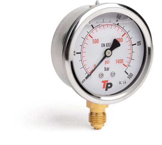 Изображение товара Манометр гидравлический виброустойчивый радиальный УРДЮГА D63 мм 0-100 bar 1/4BSP TP МГВР100