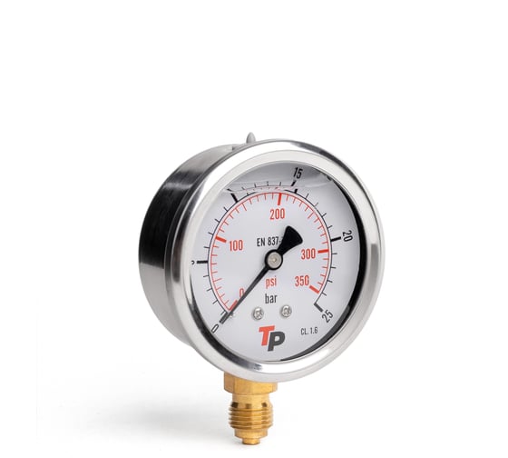 Изображение товара Манометр гидравлический виброустойчивый радиальный УРДЮГА D63 мм 0-25 bar 1/4BSP TP МГВР25