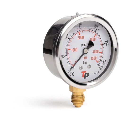 Изображение товара Манометр гидравлический виброустойчивый радиальный УРДЮГА D63 мм 0-315 bar 1/4BSP TP МГВР315