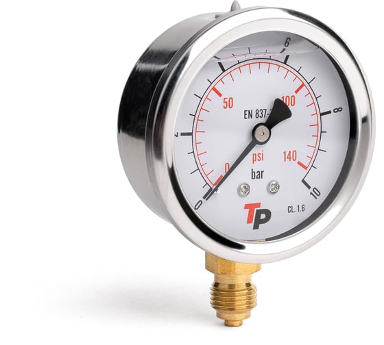 Изображение товара Манометр гидравлический виброустойчивый радиальный УРДЮГА D63 мм 0-10 bar 1/4BSP TP МГВР10