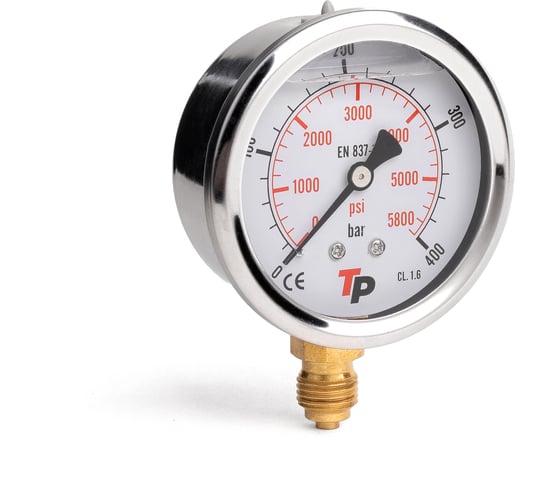 Изображение товара Манометр гидравлический виброустойчивый радиальный УРДЮГА D63 мм 0-400 bar 1/4BSP TP МГВР400